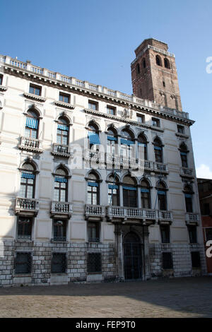 Façade du Palazzo Labia Campo San Geremia sestiere Cannaregio, Venise, Italie Banque D'Images