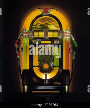 Vintage lumineux avec jukebox de becs de gaz Banque D'Images