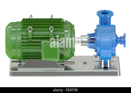 Pompe à eau électrique isolé sur fond blanc Banque D'Images