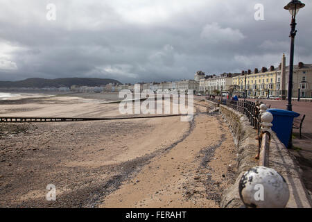 Vue panoramique de la plage de Llandudno et promenade sur la rive nord à sud. Banque D'Images