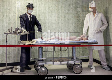 Salle d'exposition, Alien UFO Museum, Roswell, Nouveau Mexique, USA Banque D'Images