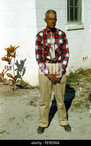 Portrait d'un Seminole à la réserve indienne de Brighton, reflétant le patrimoine culturel et les traditions du peuple Séminole en Floride. Banque D'Images