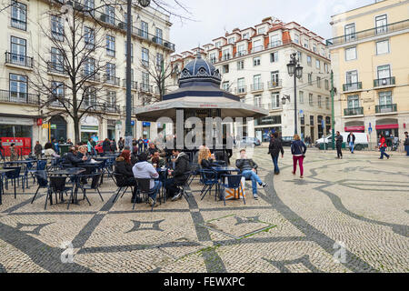 Portugal, Lisbonne, quartier du Chiado, Praça Luis de Camoes Banque D'Images