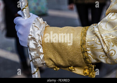 Vue détaillée d'un costume de carnaval vénitien d'epoq. Banque D'Images