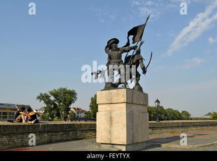 Statue de Adolf von Schwarzenberg et Palffy Miklos à Gyor, Hongrie Banque D'Images