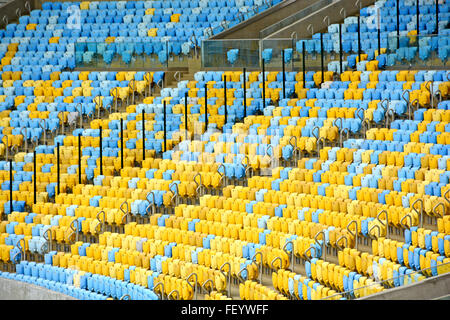 Sièges en tribune Stade Macarana Rio de Janeiro Brésil Banque D'Images