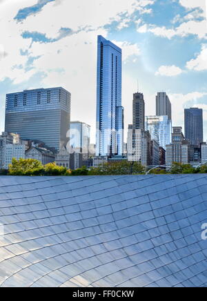 Gratte-ciel de Chicago panorama pris du Millennium Park Banque D'Images