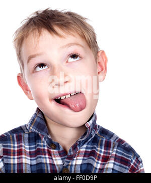 Closeup portrait of a Boy méfait Banque D'Images