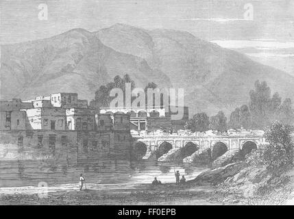 AFGHANISTAN 2e guerre anglo-afghane pont à Kaboul en 1878. Illustrated London News Banque D'Images