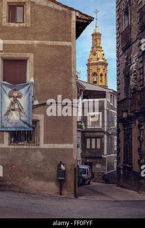 Tour de l'église de l'assomption vierge '' dans le village de Igea, La Rioja, Espagne, Europe, UNION EUROPÉENNE Banque D'Images