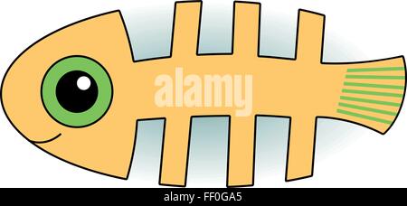 Funny-squelette de poisson Illustration de Vecteur