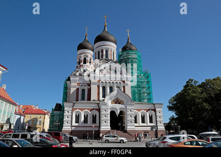 La cathédrale Alexandre Nevski sur la colline de Toompea, Tallinn, Estonie. Banque D'Images