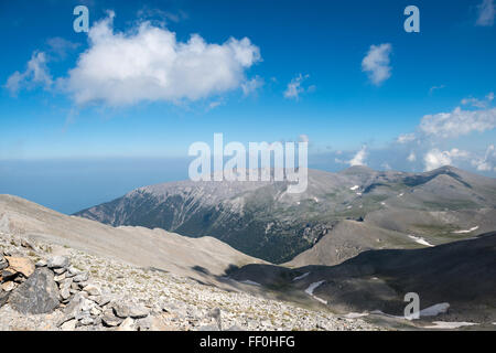 Sur le sommet du Mont Olympe - la plus haute montagne en Grèce Banque D'Images