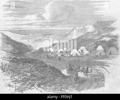 La Route de la guerre de Crimée de l'Ukraine aux tranchées 1855. Illustrated Times Banque D'Images