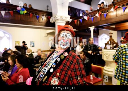 International se réunissent à tous les clowns Saint's Church, Londres, pour le 70e Congrès annuel de Grimaldi Service. Sur la photo : M. Woo Banque D'Images