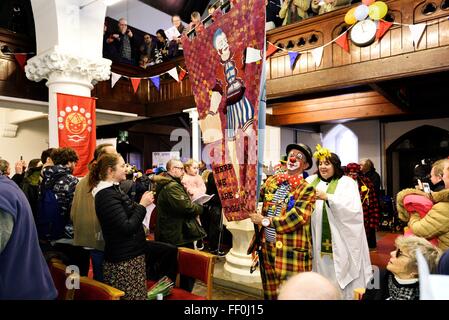 International se réunissent à tous les clowns Saint's Church, Londres, pour le 70e Congrès annuel de Grimaldi Service. Sur la photo : Mattie Banque D'Images