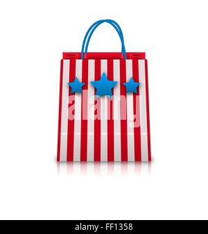 Sac shopping en USA Patriotic Couleurs pour vacances Natioal Illustration de Vecteur