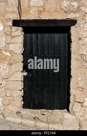 Porte en bois noir Banque D'Images