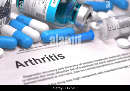 Le diagnostic de l'arthrite. Concept médical. Banque D'Images
