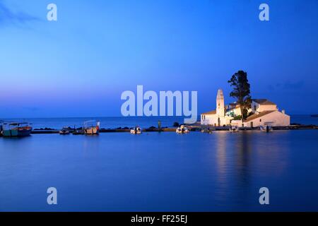 Monastère de Vlachernes, Kanoni, Corfou, îles Ioniennes, îles grecques, Grèce, Europe Banque D'Images