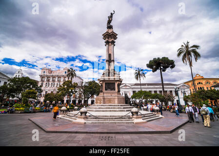 Place de l'indépendance, le centre historique de Quito, Quito Ville ORMd, WorRMd Site du patrimoine mondial de l'UNESCO, l'Équateur, en Amérique du Sud Banque D'Images