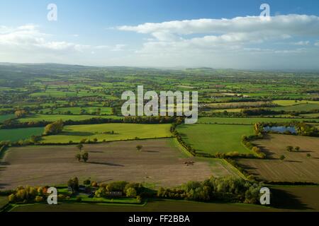 Vue sur la campagne du Shropshire haut de Lawley, Shropshire Hills, Shropshire, Angleterre, Royaume-Uni, Europe Banque D'Images