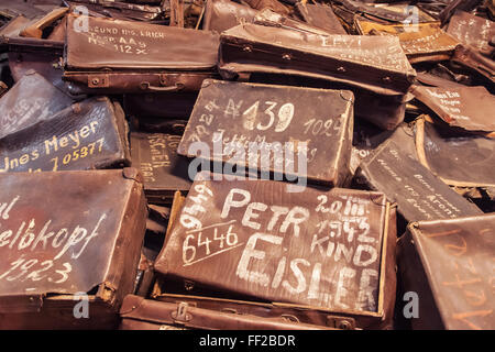 Valises de victimes d'Auschwitz Banque D'Images