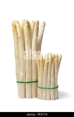 Grand blanc frais et mini asperges sur fond blanc Banque D'Images