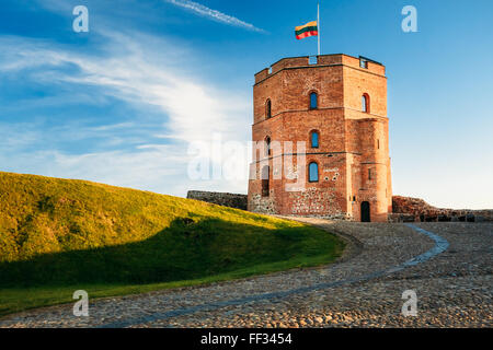 Tour de Gediminas (Gedimino) à Vilnius, Lituanie. Symbole historique de la ville de Vilnius et de Lituanie elle-même. La Vilni Banque D'Images