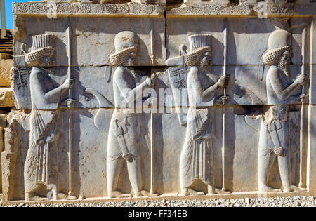 La sculpture de la Perse antique à Persépolis - Iran Banque D'Images