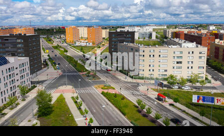 Vue aérienne de la nouvelle ville d'Oviedo, Espagne Banque D'Images