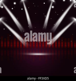 Égaliseur musique multicolore et des projecteurs pour les parties actives Banque D'Images