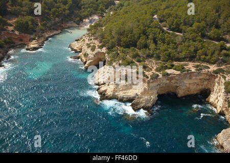 Vue aérienne de la côte de Majorque Banque D'Images