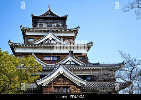 L'île de Honshu, Japon, Hiroshima, Chugoku, le château. Banque D'Images