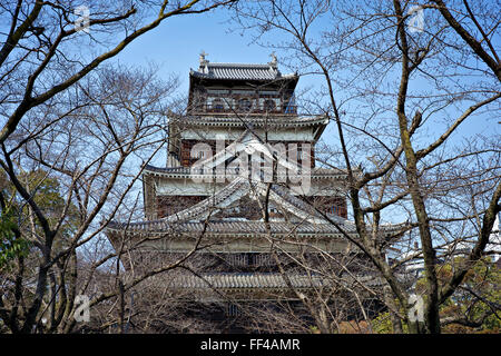 L'île de Honshu, Japon, Hiroshima, Chugoku, le château. Banque D'Images