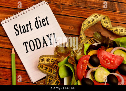 Aujourd'hui démarre régime écrit sur ordinateur portable Banque D'Images