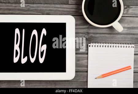 Blog word sur digital tablet Banque D'Images