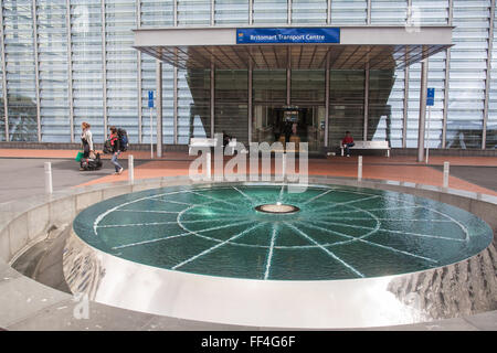 Structure d'acier et de verre de la gare Britomart transport à Auckland, île du Nord, Nouvelle-Zélande, Pacifique, Banque D'Images