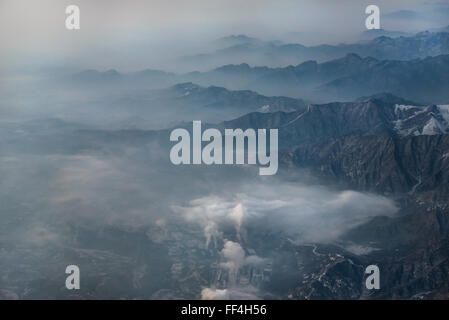 Vue aérienne de la banlieue de Beijing, Chine. Banque D'Images