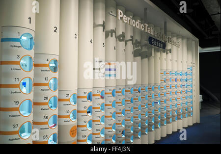 Tableau périodique à l'intérieur de Nagoya City Science Museum Banque D'Images