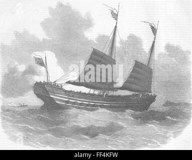 Chine 1re classe junk 1857. Illustrated London News Banque D'Images