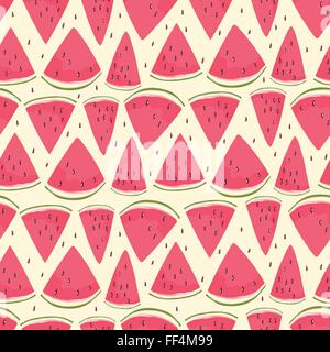 Tranches de pastèque modèle transparent Illustration de Vecteur