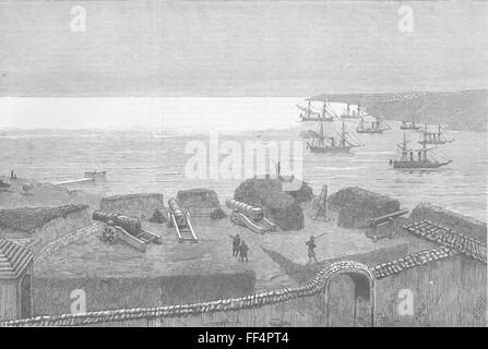 Bulgarie-Varna-Jeni Tabia, tranchées, la flotte égyptienne en 1877. Le graphique Banque D'Images