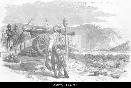 L'UKRAINE Spahi(algériens), français, batterie 1854 Balaklava. Illustrated London News Banque D'Images