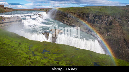 Cascade de Gullfoss, au sud de l'Islande Banque D'Images