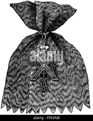 Médailles et décorations, Russie, ordre de Saint Andrew, fondée en 10.12.1698 par le tsar Pierre I 'le Grand' de Russie, insigne, gravure en bois, 2ème moitié du 19e siècle, droits additionnels-Clearences-non disponible Banque D'Images