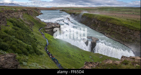 Cascade de Gullfoss, au sud de l'Islande Banque D'Images