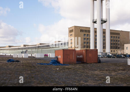 BERLIN, LE 28 JANVIER : Le 'Flughafen Berlin-Tempelhof" (en allemand pour "Berlin Tempelhof Airport' le 28 janvier à Berlin. Banque D'Images