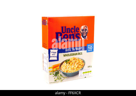 Boîte à riz Uncle Ben, faites bouillir dans le sac Photo Stock - Alamy