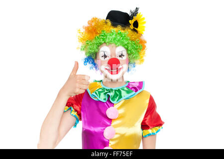 Belle jeune femme comme clown - portrait en couleurs Banque D'Images